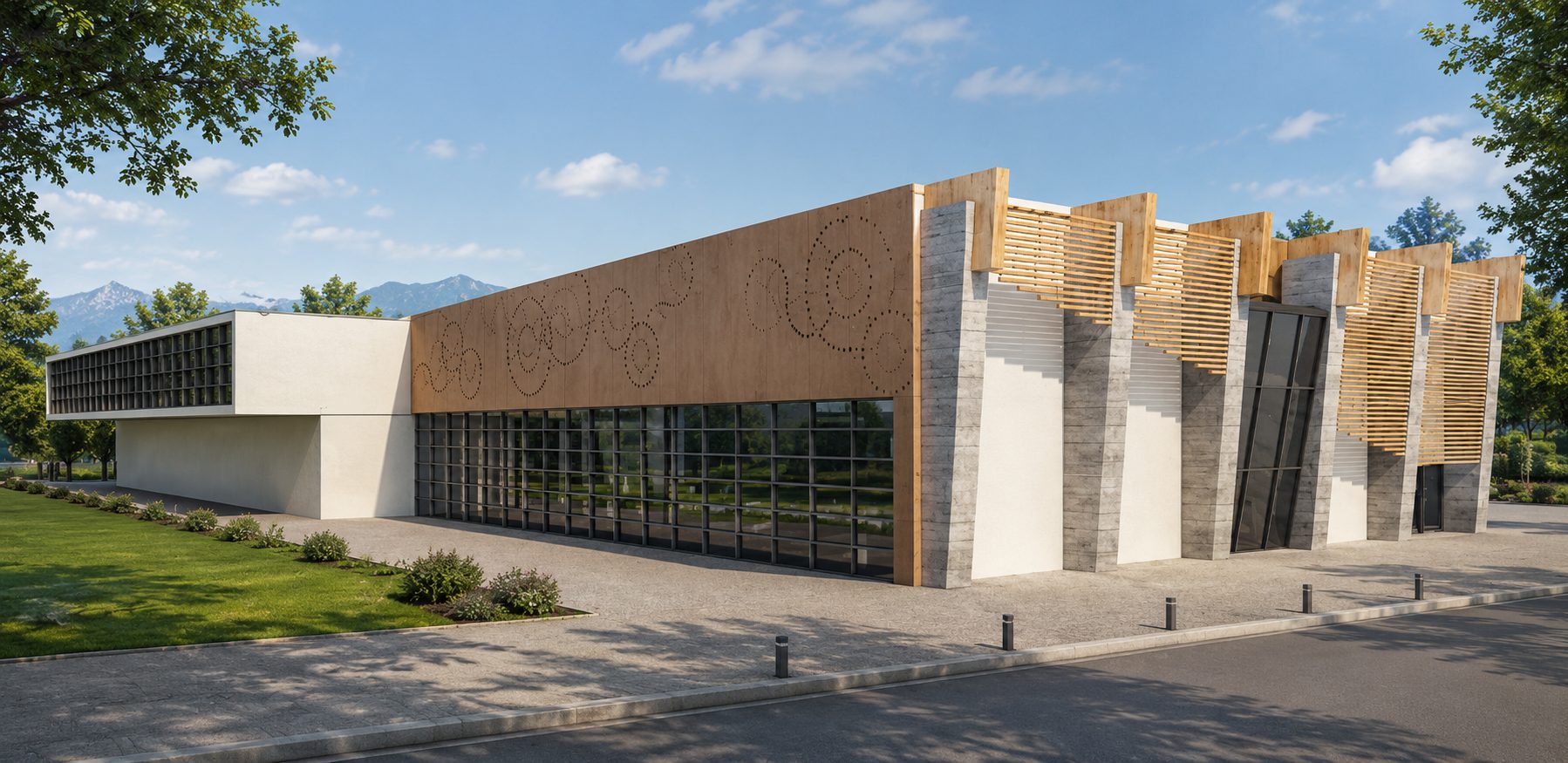 Impianto tematico sportivo su nuoto e pallanuoto